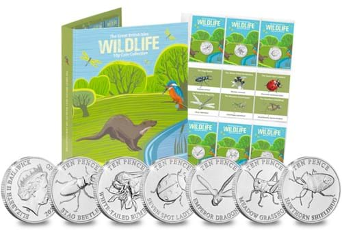 The Insects Uncirculated 10p Set with Folder