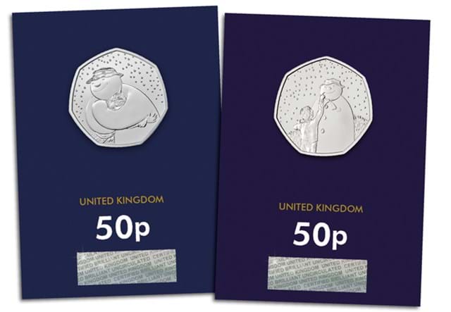 UK The Snowman™ 2020 & 2021 BU 50p Pair Both Reverse in Pack