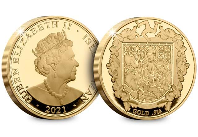 Isle of Man 2021 Christmas Gold Sovereign Obverse and Reverse