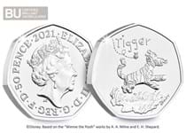 This Tigger BU 50p has been issued by the Royal Mint, and is the Sixth coin to be issued in the series to celebrate Winnie the Pooh. 