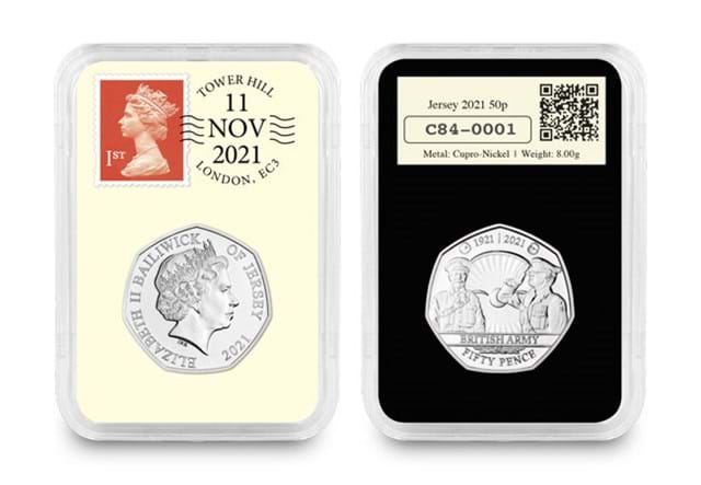 British Army 50p in Capsule Obverse and Reverse
