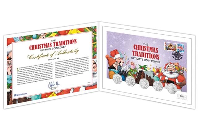 The Christmas Traditions Ultimate Coin Cover open