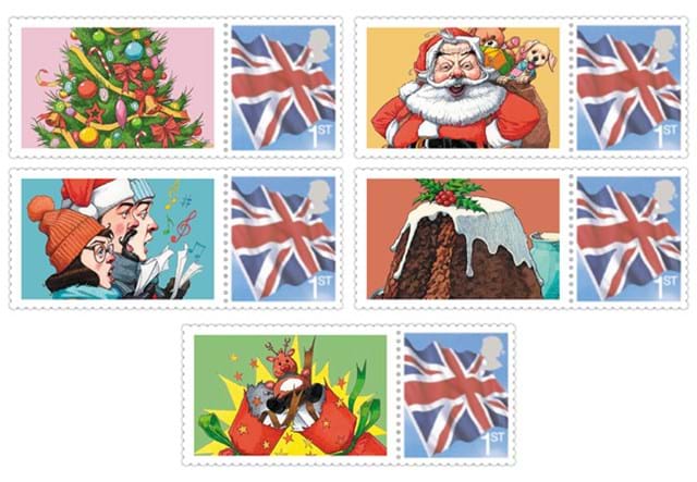 The Complete Christmas Traditions 50p Coin Cover Collection stamps