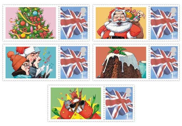 The Complete Christmas Traditions 50p Coin Cover Collection stamps