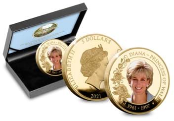The Princess Diana Supersized Coin Obverse and Reverse with Box