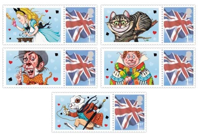 Alice's Adventures in Wonderland BU Cover Collection stamps