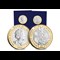 2021 Isle of Man Christmas Nativity £2 Obverse and Reverse with Blister Packs in Background