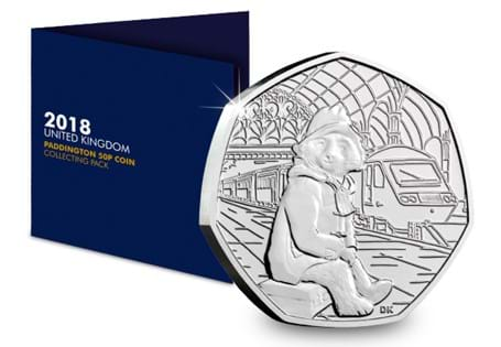 The 2018 Paddington Bear 50p Collecting Pack has space to fit two Paddington Bear 50p coins & includes the first coin to be released in the series issued in 2018 - Paddington at the Station.