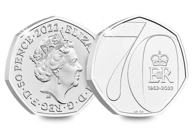 Platinum Jubilee BU 50p Obverse and Reverse