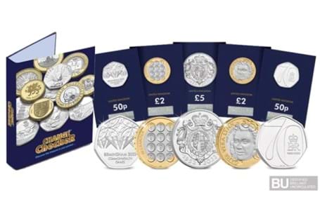 The 2022 Commemorative Coin Pack includes all 5 new issues: Commonwealth Games BU 50p, Platinum Jubilee BU 50p, Platinum Jubilee BU £5, Dame Vera Lynn BU £2 and Alexander Graham Bell BU £2.