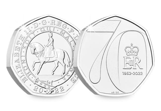 2022 Platinum Jubilee 50p Obverse and Reverse