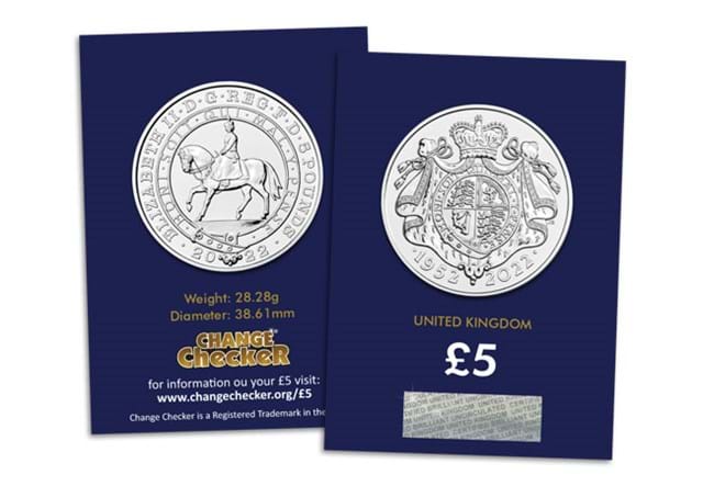 2022 Platinum Jubilee BU £5 Obverse and Reverse in Change Checker Pack