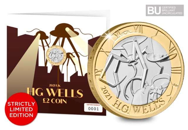 H. G. Wells BU £2 Display Card Strictly Limited Edition Flash