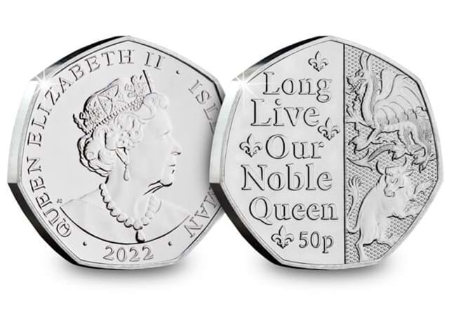 Long Live Our Noble Queen 50p Obverse and Reverse