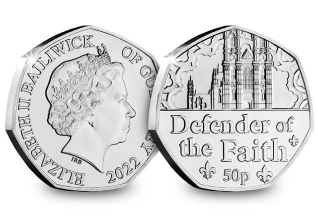 Defender of the Faith 50p Obverse and Reverse