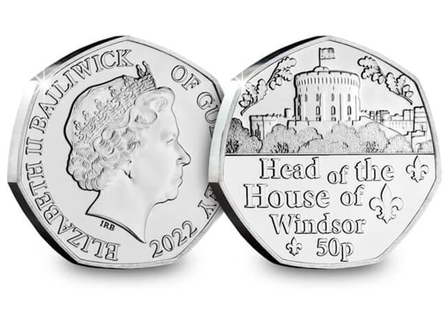 Head of the House of Windsor 50p Obverse and Reverse