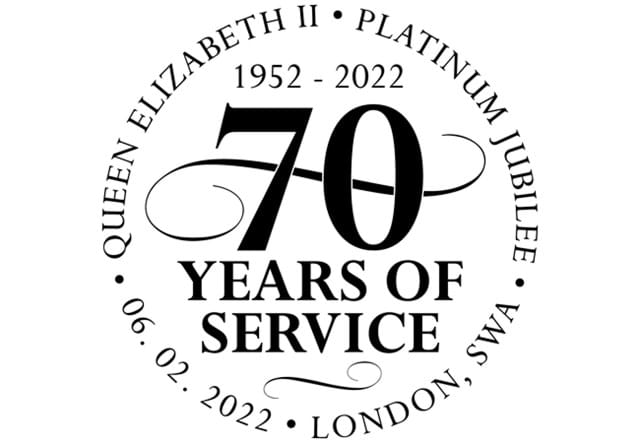 Platinum Jubilee Sovereign cover postmark
