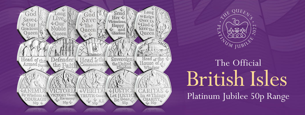 The Official British Isles Platinum Jubilee 50p Range