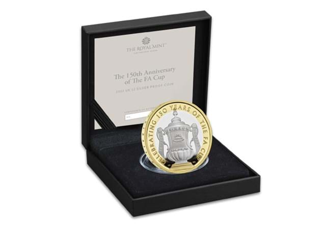 Silver FA Cup £2 Coin in display case