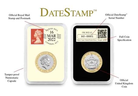 This DateStamp features the 150th Anniversary of the FA Cup £2 coin, postmarked with 16th March 2022 to mark 150 years since the first ever final was played in 1872.