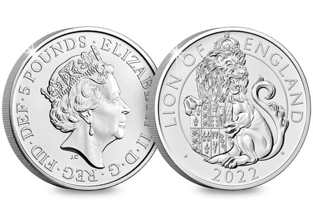 2022 UK Lion of England CERTIFIED BU £5 Obverse and Reverse