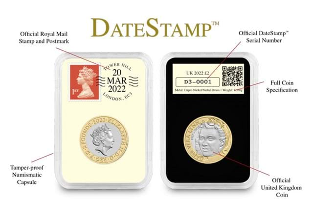 UK 2022 £2 DateStampTM Issue diagram