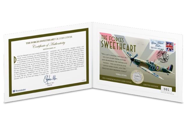 The Forces Sweetheart BU £2 Coin Cover with certificate of authenticity