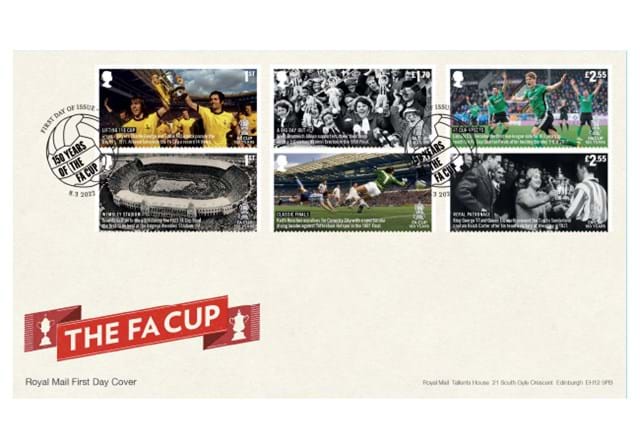 The FA Cup Stamps - Framed Edition - close-up of one of the stamp sheets