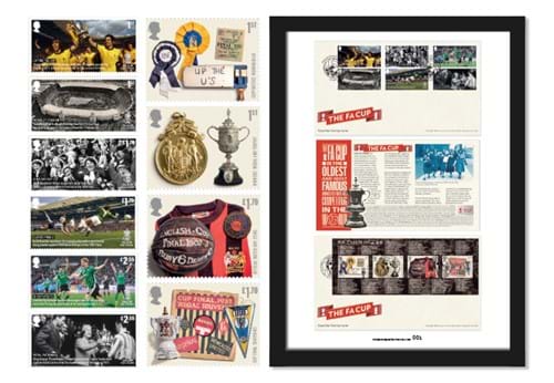 The FA Cup Stamps - Framed Edition - Close-up of stamps beside it