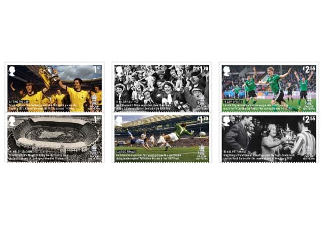 The FA Cup Stamps - Framed Edition close-up of stamps
