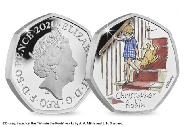Christopher Robin Silver Proof 50P Coin Obverse Reverse