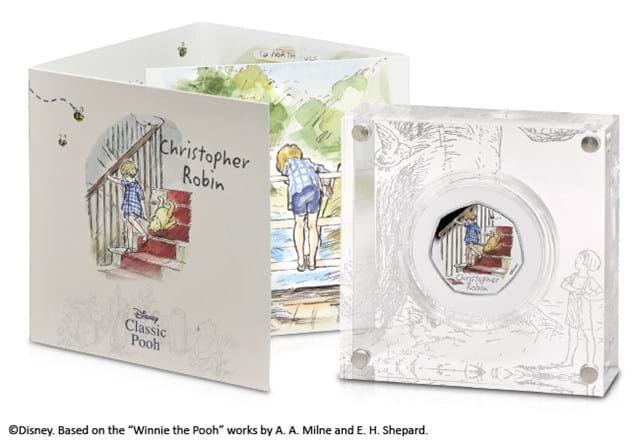 Christopher Robin Silver Proof 50P Coin In Packaging
