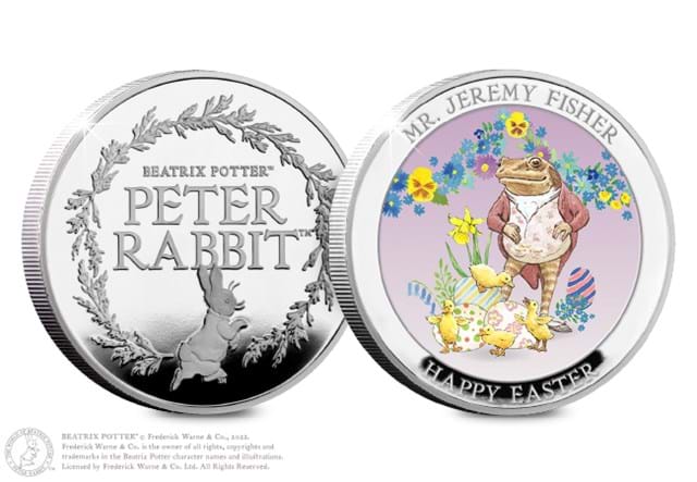 The Beatrix Potter Easter Set Mr. Jeremy Fisher Obverse and Reverse
