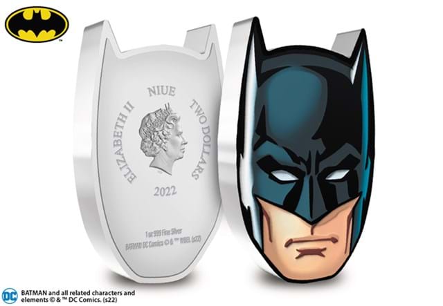 The Face of Batman 1oz Silver Coin Obverse and Reverse