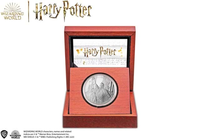 The Voldemort 1oz Silver Coin in display case