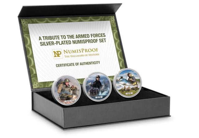 Tribute to Armed Forces WW2 Numisproof Base Set in Presentation Box