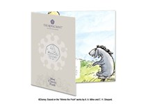 This BU pack features the official Eeyore 50p issued by The Royal Mint. It has been struck to a Brilliant Uncirculated quality and comes presented in bespoke Royal Mint presentation pack.