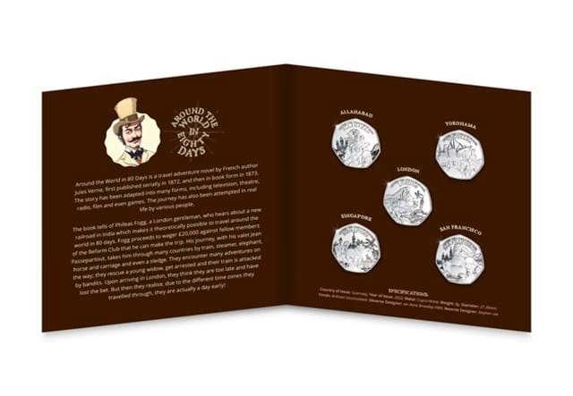 Around the World in 80 Days 50p Set inside display card