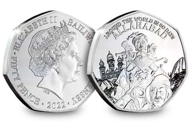 Around the World in 80 Days 50p Allahabad Obverse and Reverse