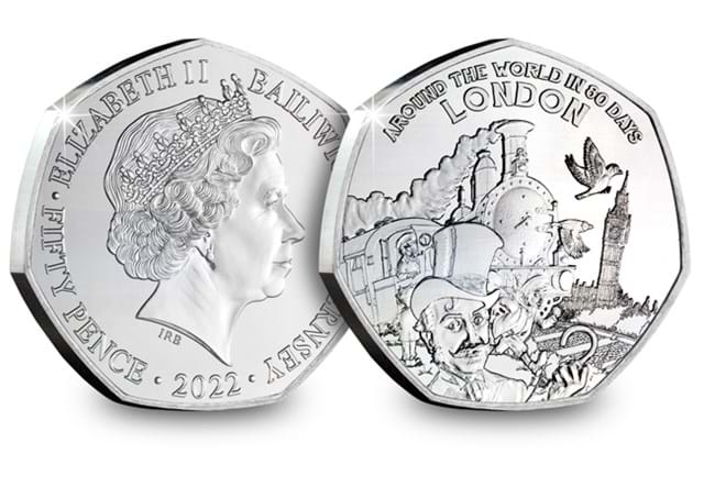 Around the World in 80 Days 50p London Obverse and Reverse