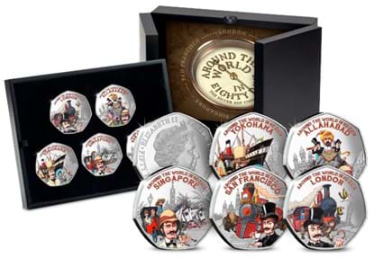 Around the World in 80 Days Silver 50p Set