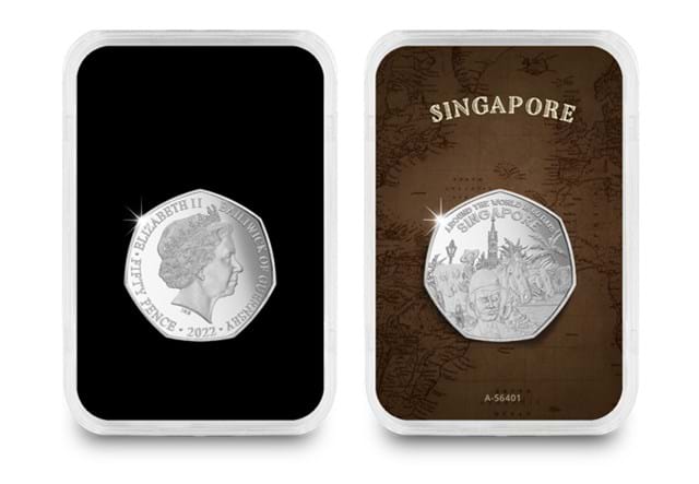 Around the World in 80 Days Silver 1st Strike Singapore in capsule