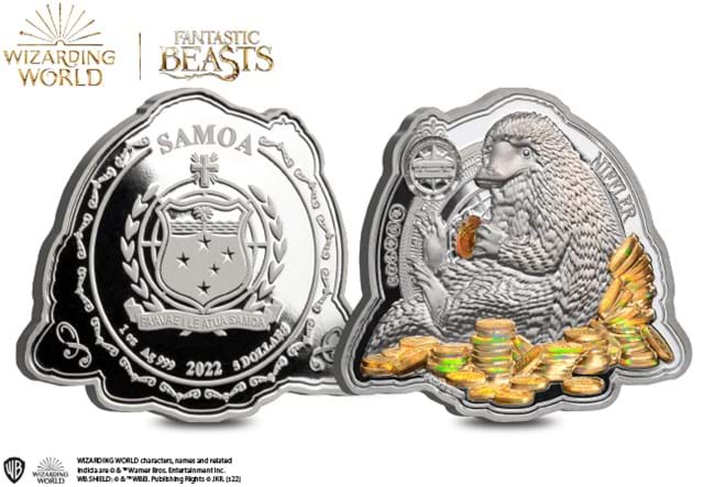 Niffler Shaped 1oz Silver Coin Obverse and Reverse