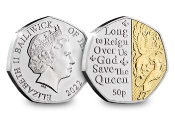 Long to Reign Over Us God Save The Queen 50p Obverse and Reverse
