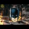 The Face of Batman 1oz Silver Coin reverse on fiery rocks