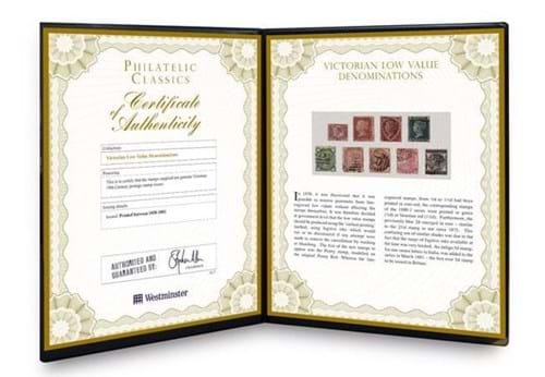 Great Britain First Low Value Sets with Certificate of Authenticity and Folder