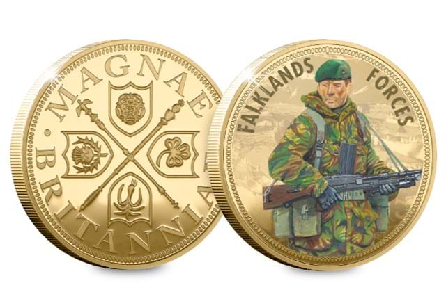 The Falklands Forces — Royal Marines Commemorative Obverse and Reverse