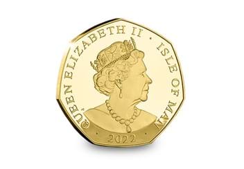 The God Save The Queen 1oz Gold Proof 50p Obverse