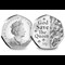 The God Save The Queen Silver 50p Close Up
