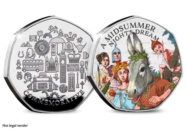 The Shakespeare Commemorative A Midsummer Night's Dream Obverse and Reverse